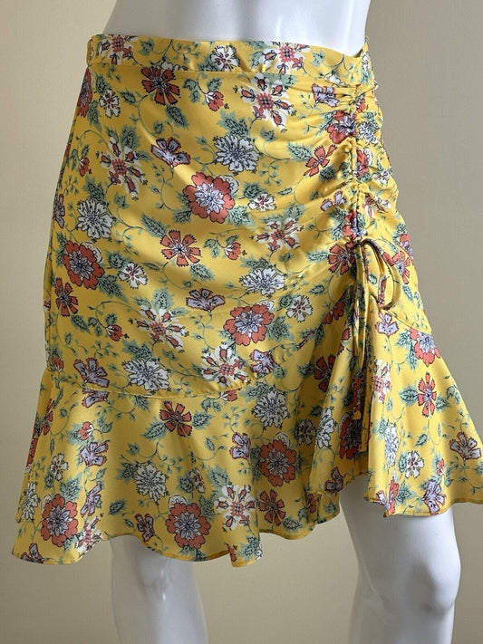 $88 Max Studio Women’s Yellow Floral Skirt Sz M (B.79)