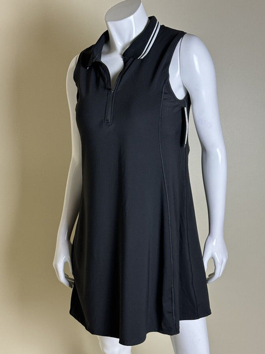 Ewedoos Tennis Golf Dress Women’s Sz XL Built in Bra Pockets Black. (59)