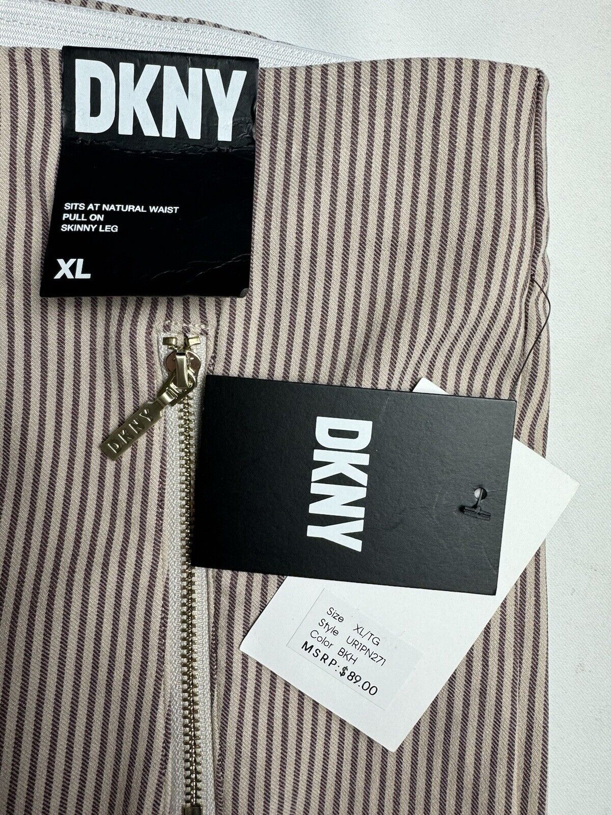 $89 DKNY Women's Striped Pants Sz XL