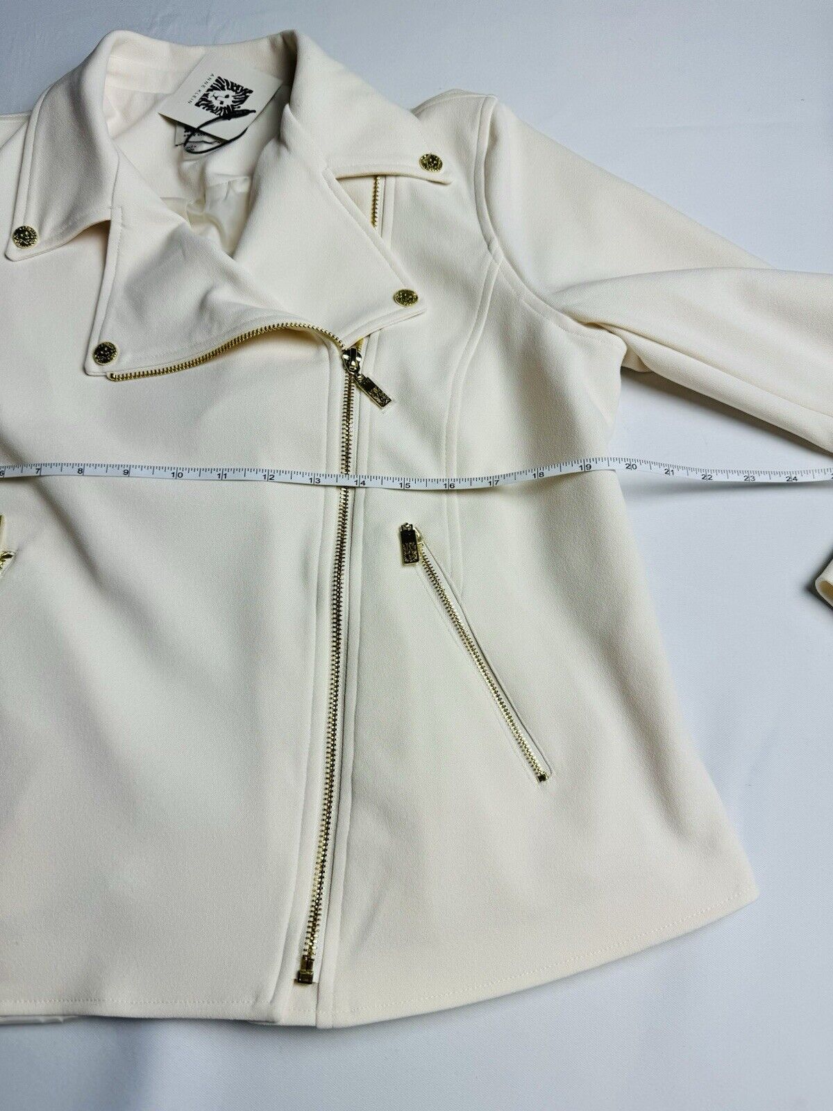 ANNE KLEIN Zipper Pockets Blazer Jacket Sz L