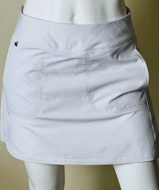 NiVo by Lanctot Women's White Active Golf Skort Skirt Size S  Pocket