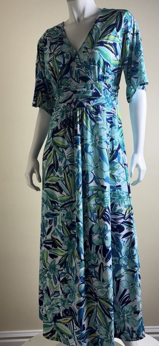 $119 PAPPAGALLO Women’s Floral Maxi Dress Sz M  (B.84)