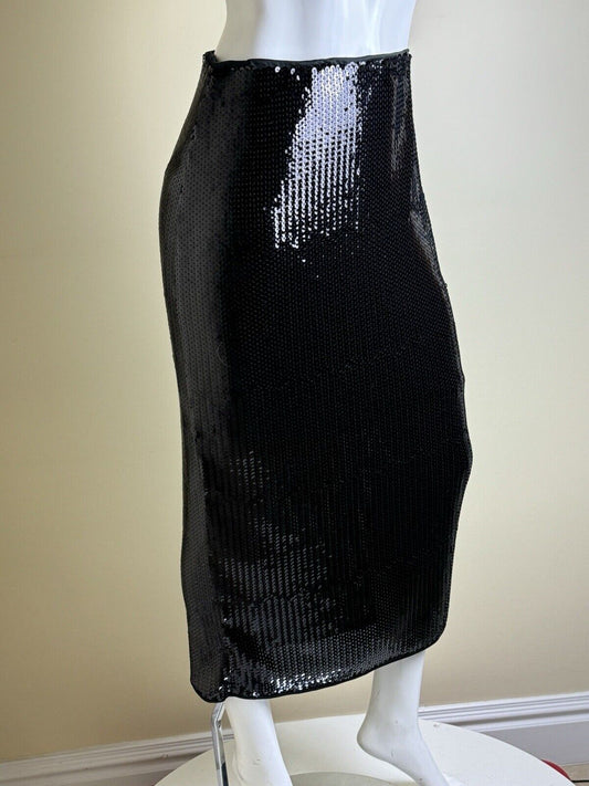 Truth By Republic Women's Long Sequins Black Skirt Size L. (B.79)