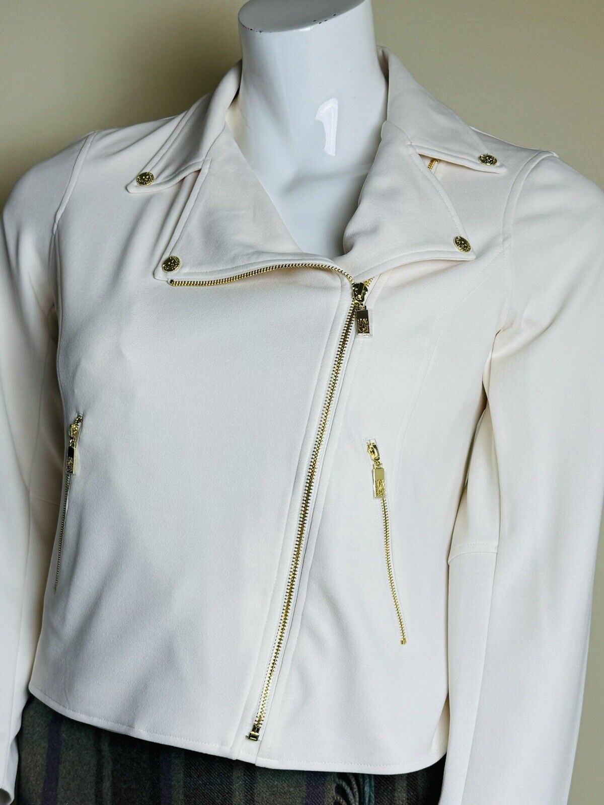 ANNE KLEIN Zipper Pockets Blazer Jacket Sz L