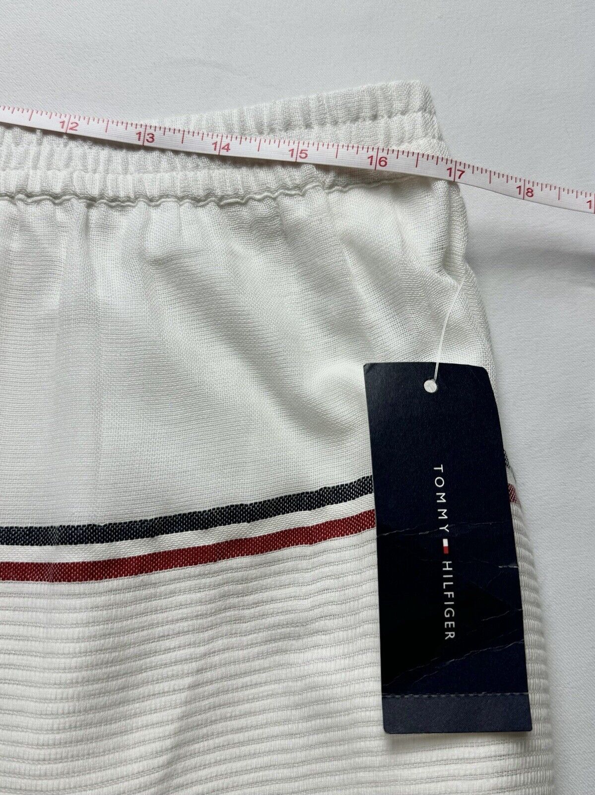 Tommy Hilfiger Women’s Sz L Long Striped Maxi Skirt Red White Blue (73)