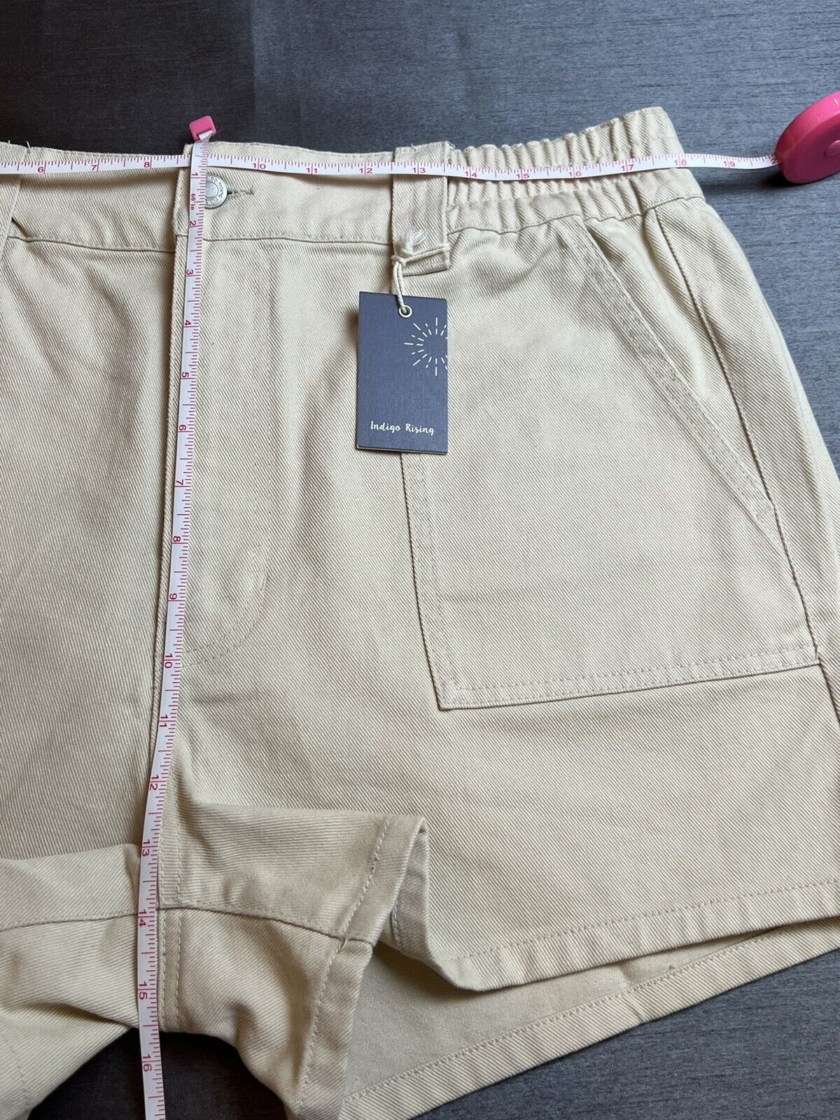 Indigo Rein Jeans Shorts Womens Beige Size XL NWT