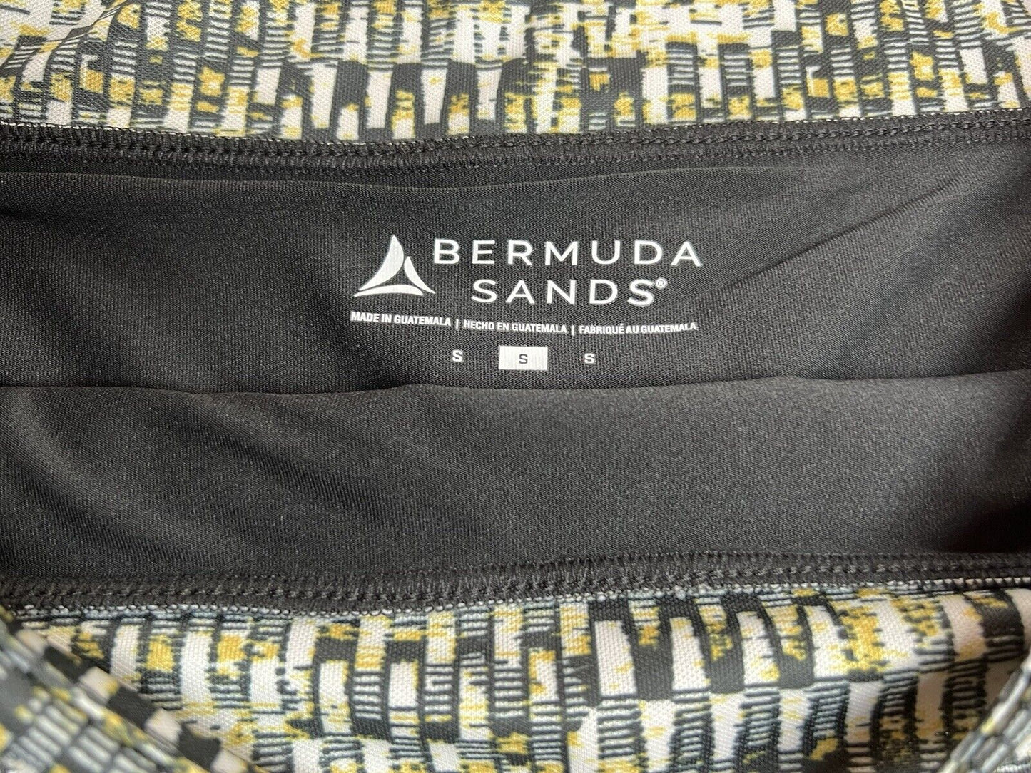 Bermuda Sands Women’s Golf Skirt Black Yellow Stretch Skort Sz S