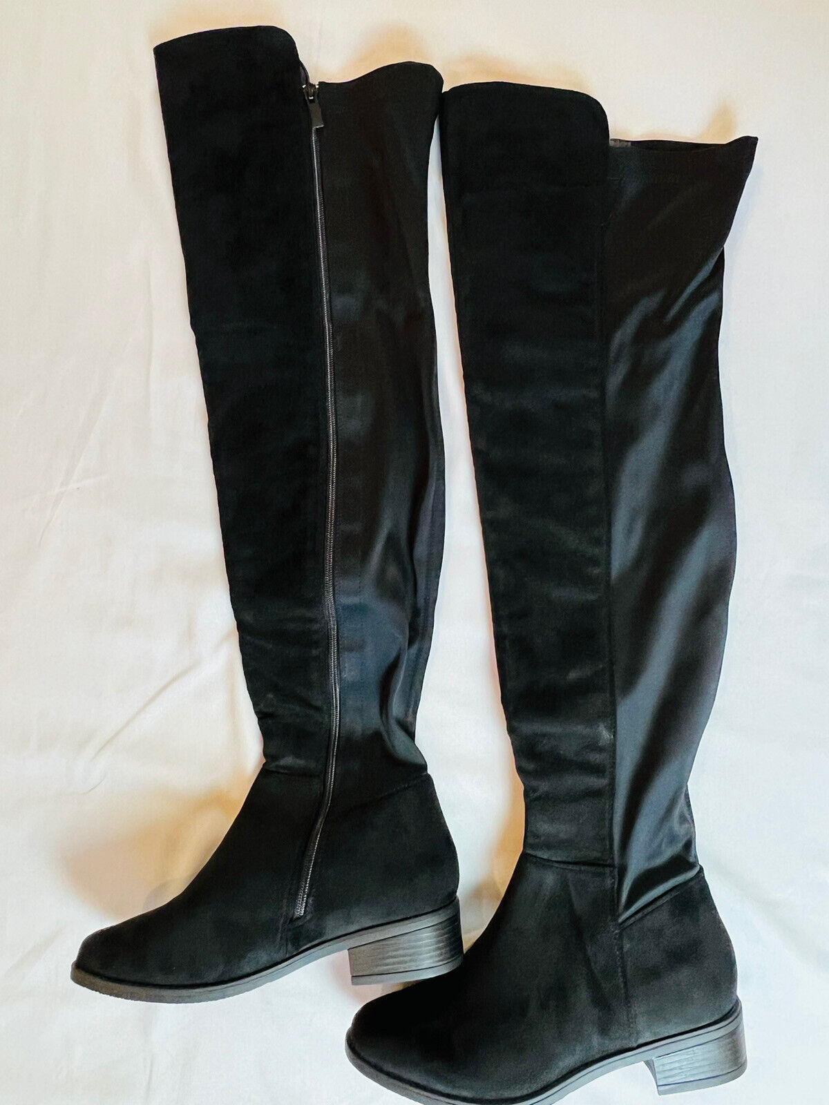 TOP Moda Women’s Black High Faux Leather Boots Sz 8