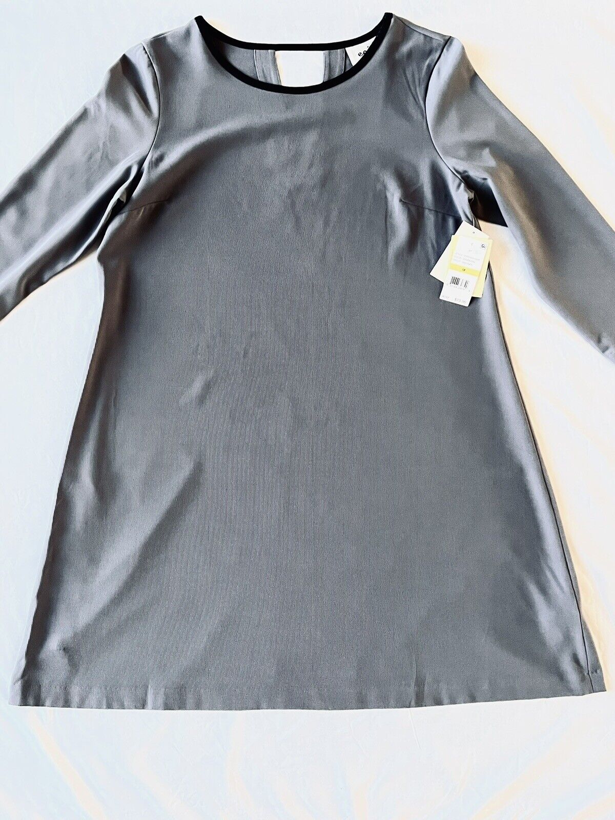 ECI Gray Dress w/Faux Leather Trim Sz M