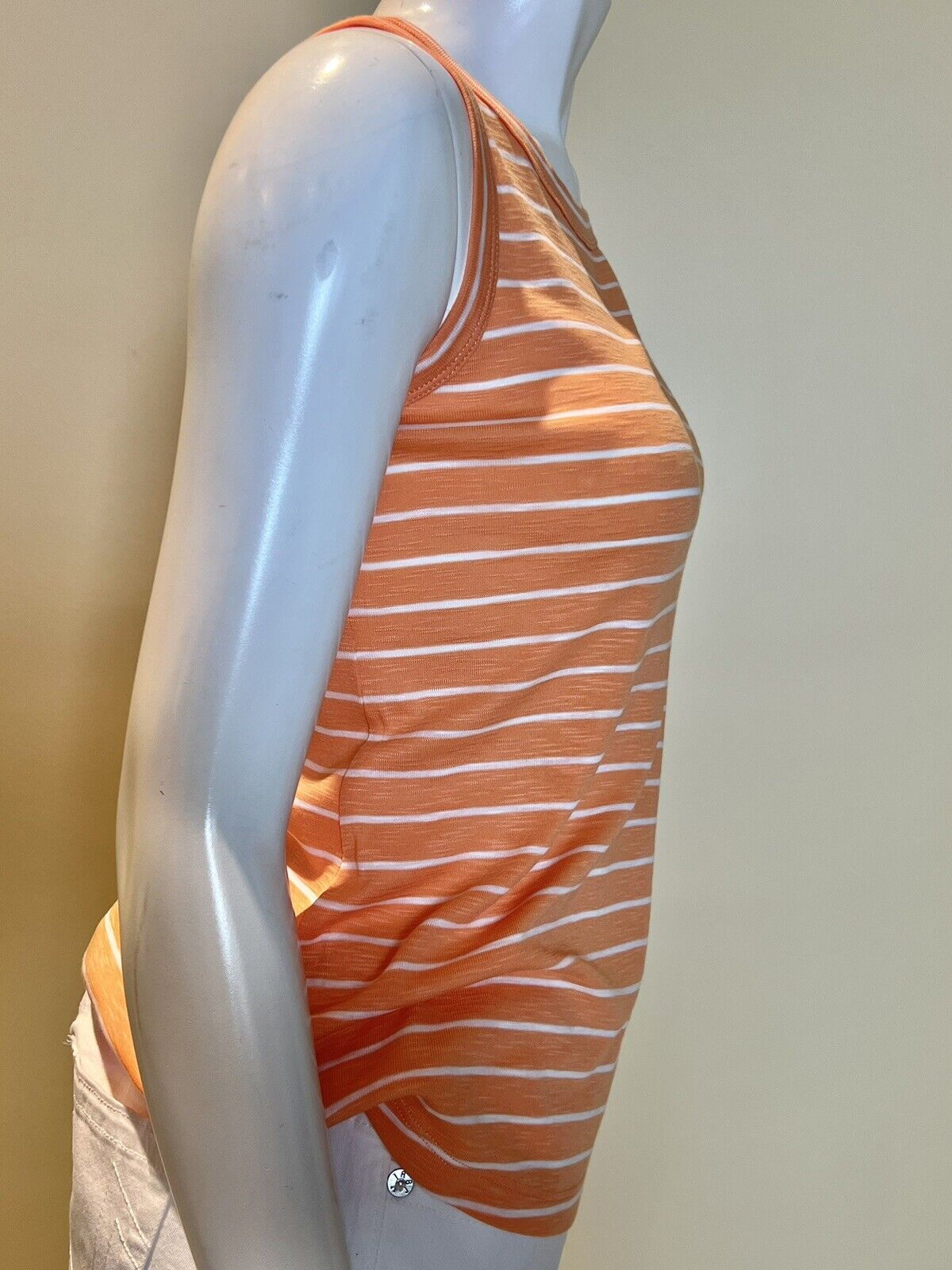 $88 NZT by Nic+Zoe Women's Orange White Stripes Tank Top Size XS (9)