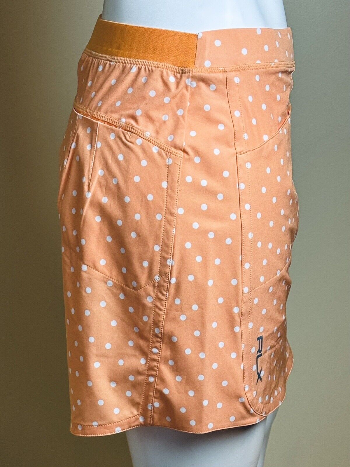 Ralph Lauren RLX Golf Skirt Skort Women's Orange Polka Dots Sz S. (63)