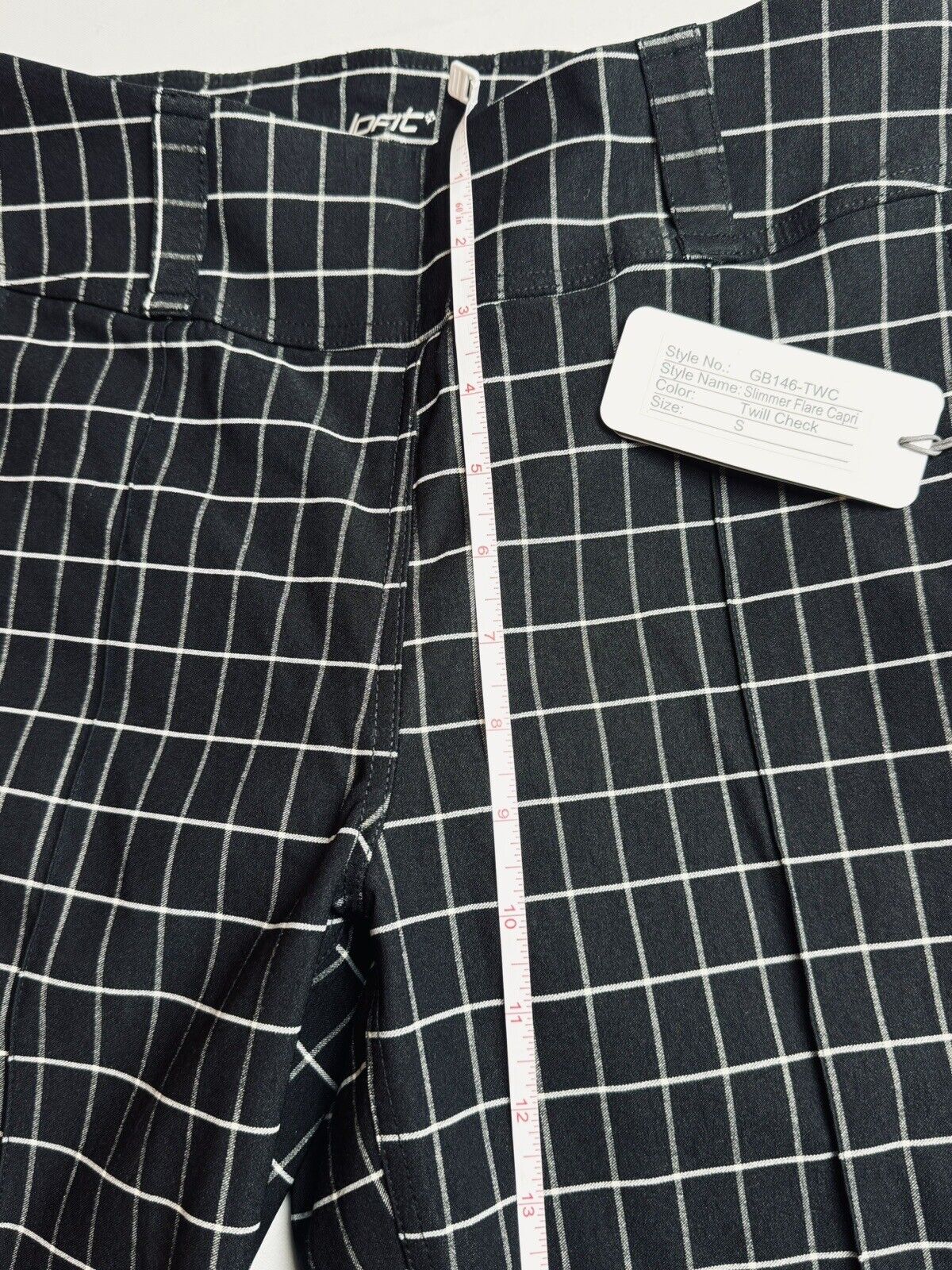 JOFIT Women’s Golf Pants Stretch Black White Checkered Sz S  (74)