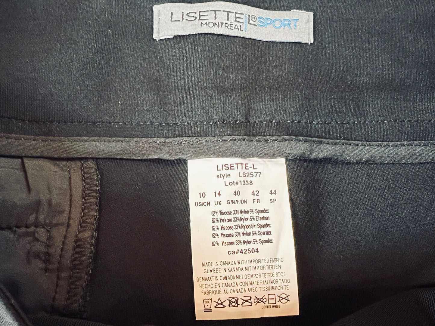 LISETTE L Montreal Women’s Golf Capris Pants Sz 10 Black