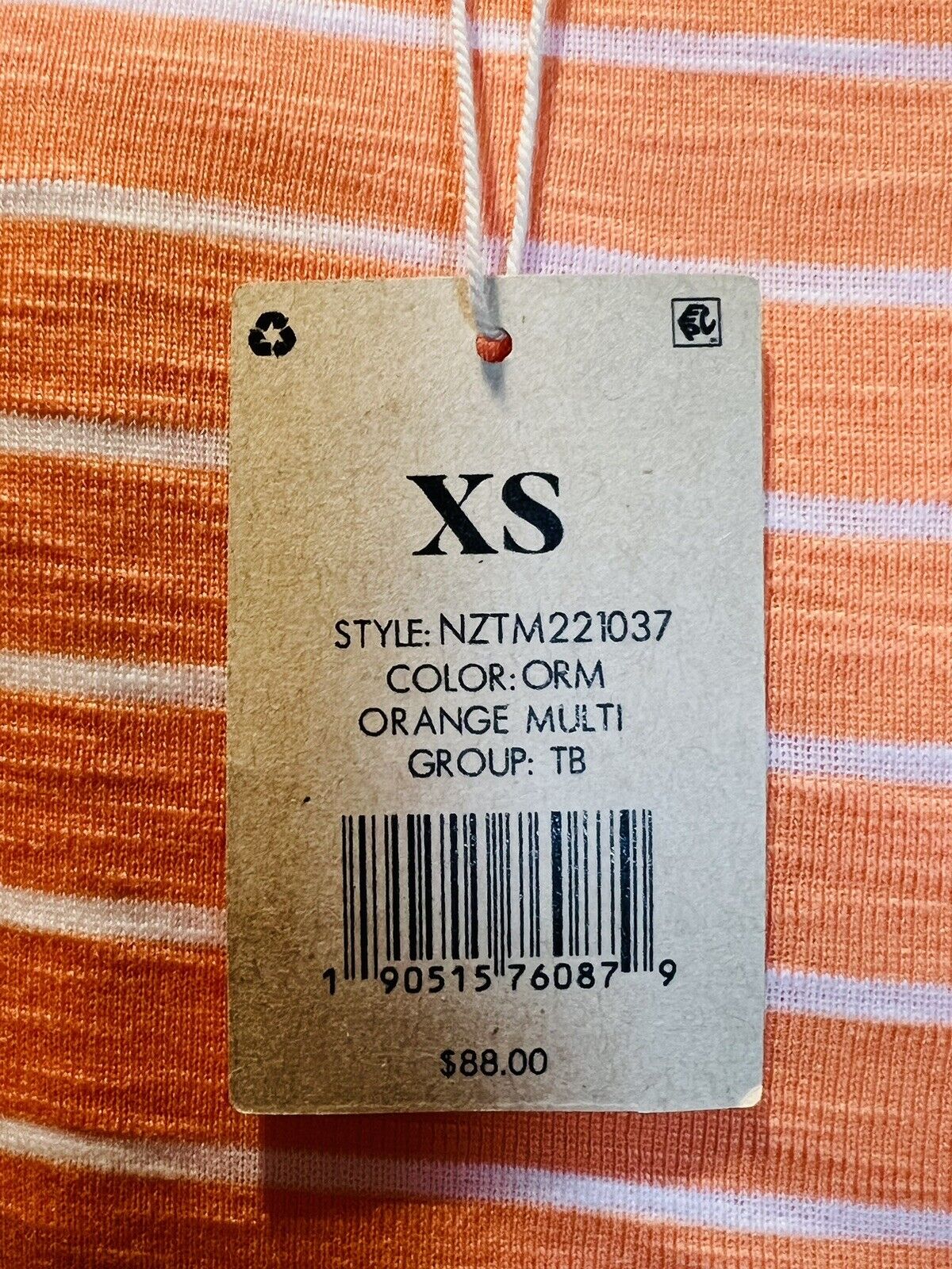 $88 NZT by Nic+Zoe Women's Orange White Stripes Tank Top Size XS (9)