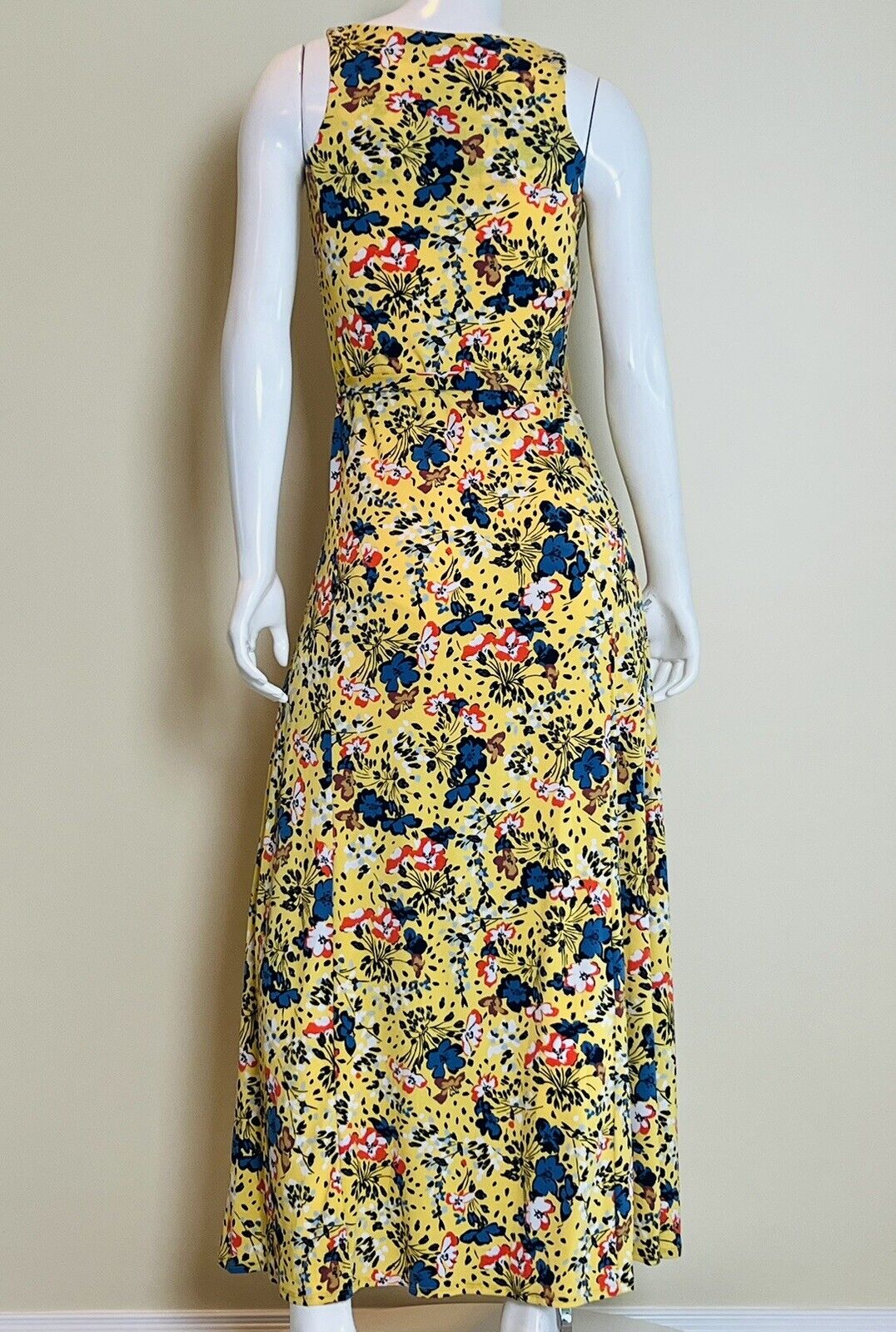 JONES NEW YORK Long Yellow Floral Midi Maxi dress Sz XS