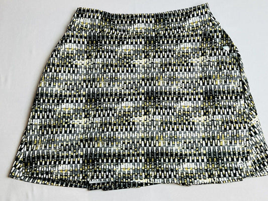 Bermuda Sands Women’s Golf Skirt Black Yellow Stretch Skort Sz XS