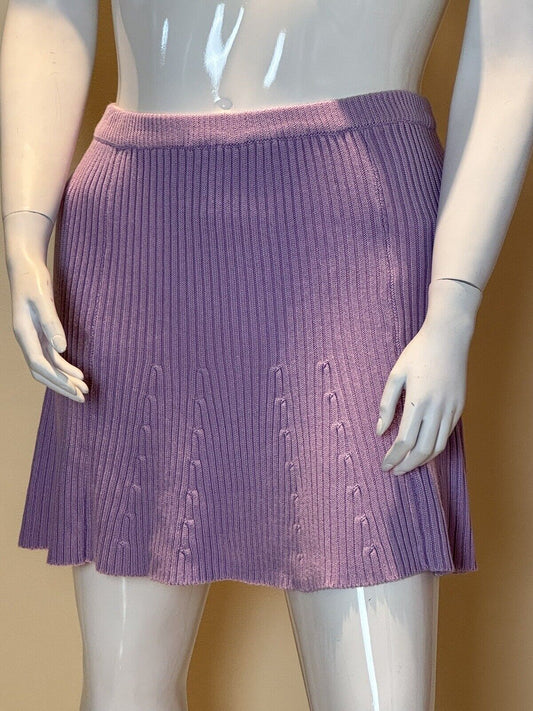 Circus NY Knit Silhouette Skirt Sz XL Lavender A-Line Elastic Waistband