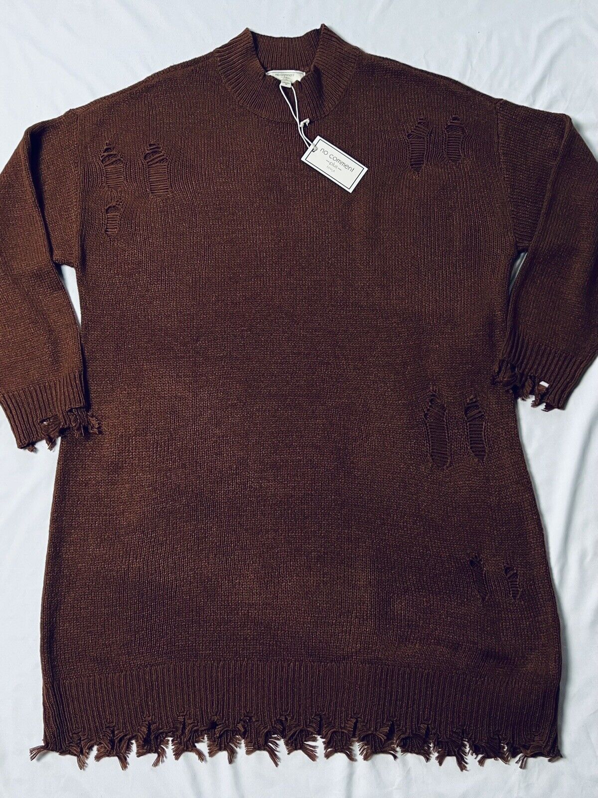 No Comment Women’s Plus Sz 3x Brown Sweater