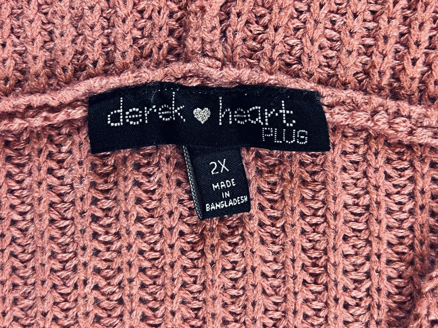 DEREK HEART PLUS Women's Sweater Hoodie Multicolor Sz 2XL