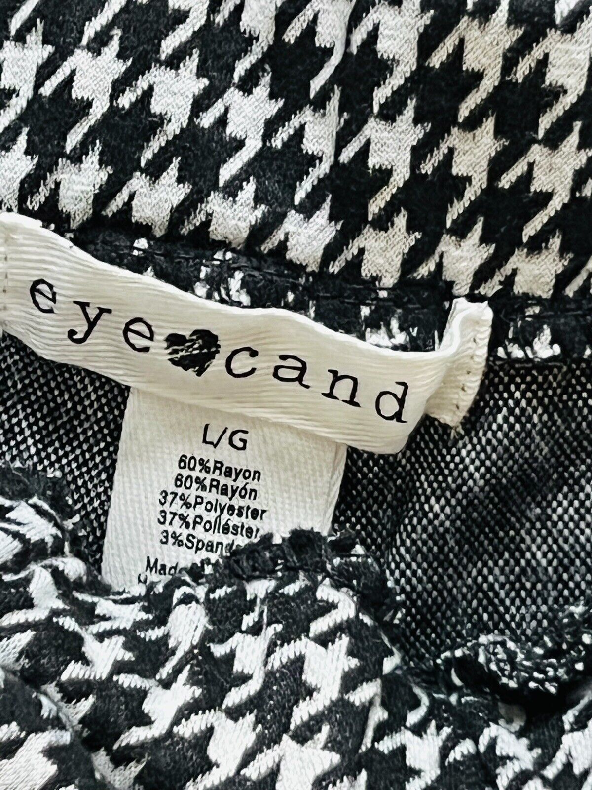 Eye Candy Women’s Plaid Pants Sz L Black White