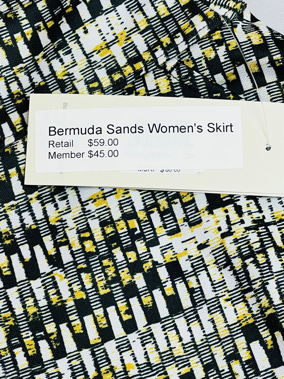 Bermuda Sands Women’s Golf Skirt Black Yellow Stretch Skort Sz L