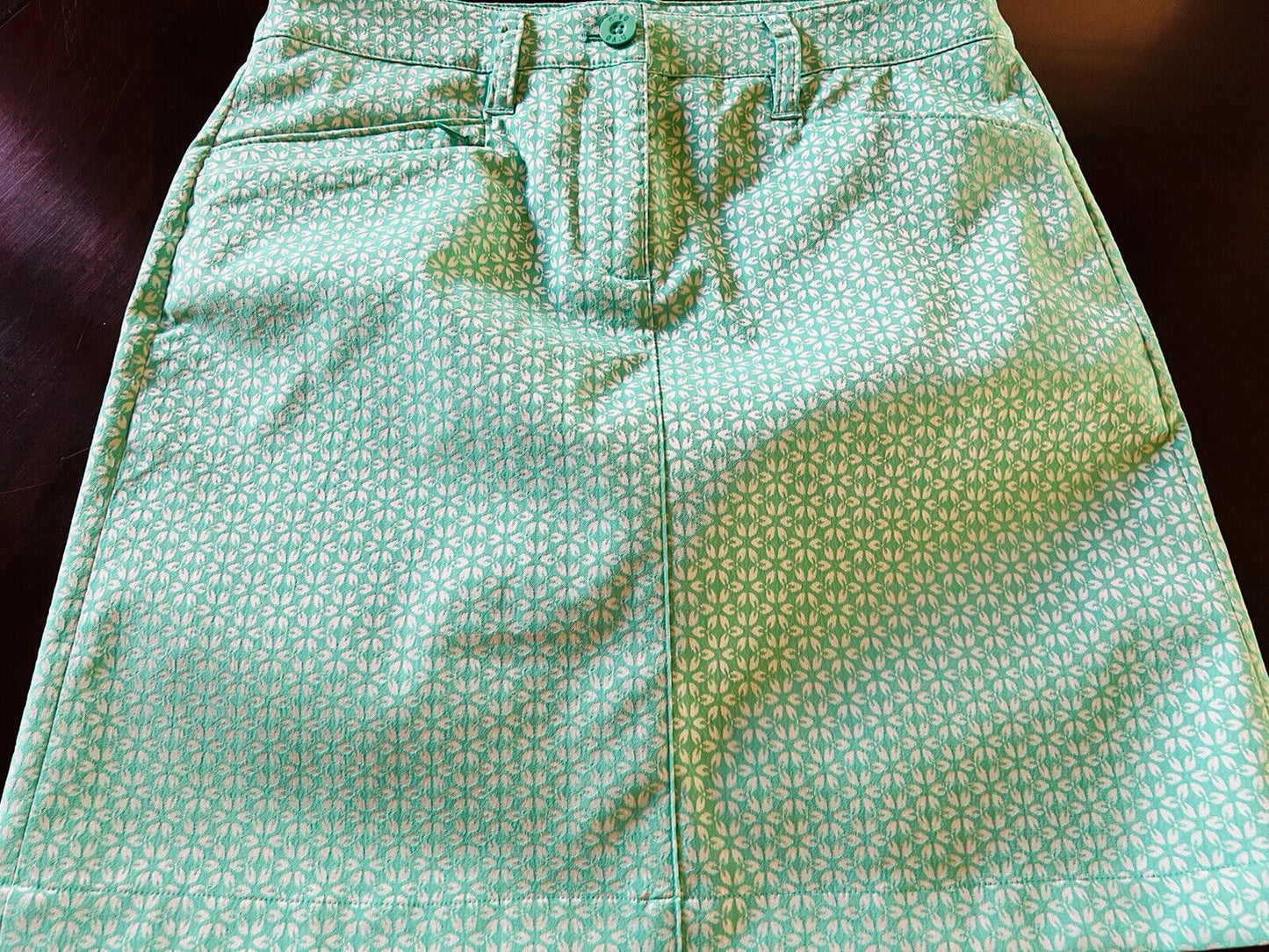 NIVO Women’s Golf Skirt Green w/White Print Sz 2