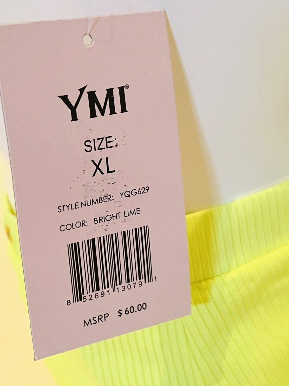 YMI 2 Pc Swimsuit Size XL Neon Yellow Bikini Bathing suit