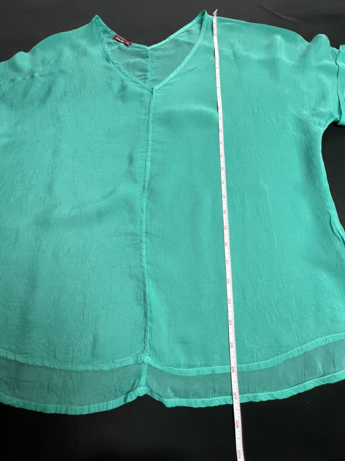 Bashara Lesser Women’s Blouse Sz XS Teal Green Top