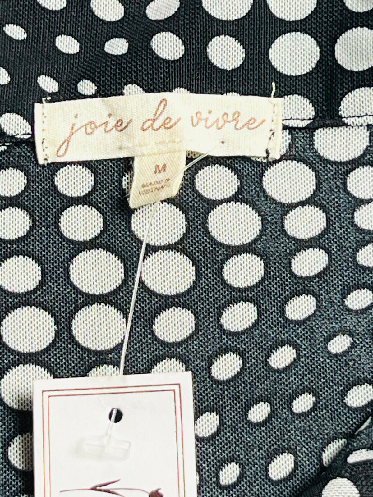 Joie de Vivre Women's Black Dress White dots printed Size M