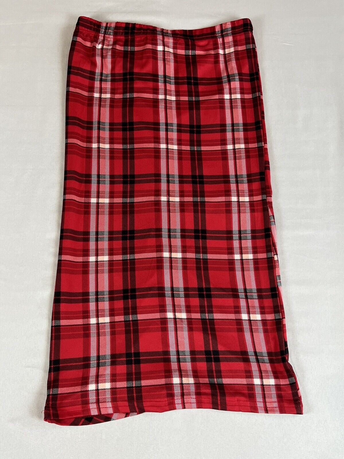 JOLIE & JOY Woman’s Plaid Long Stretch Skirt Sz M Red