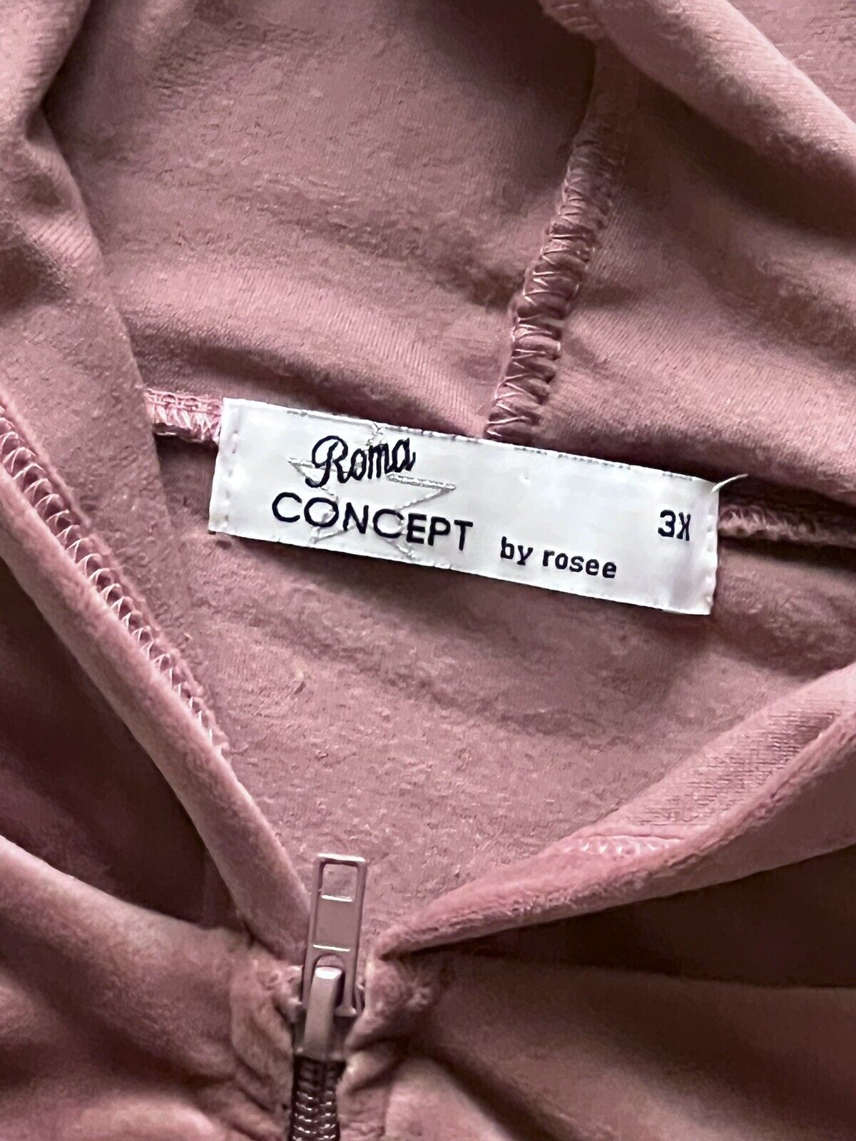 Roma Concept Women’s Hoodie Sweater Sz 3X Mauve Pink