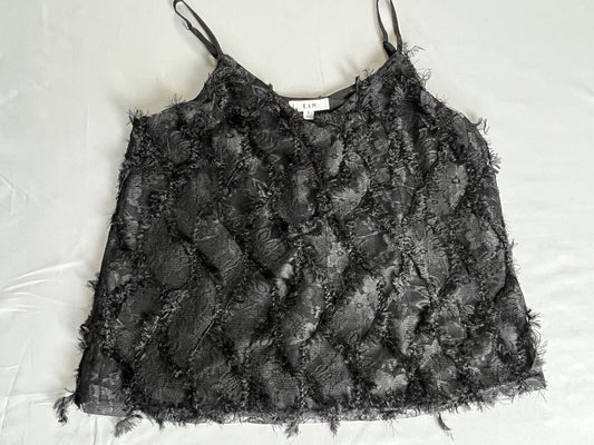 E &M Women’s Top Black Crochet tank top sz S