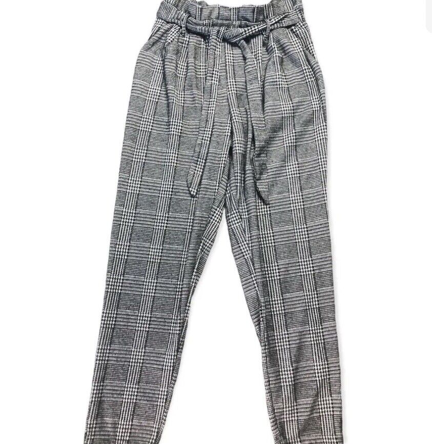 Eye Candy Women’s Plaid Pants Sz L Black White