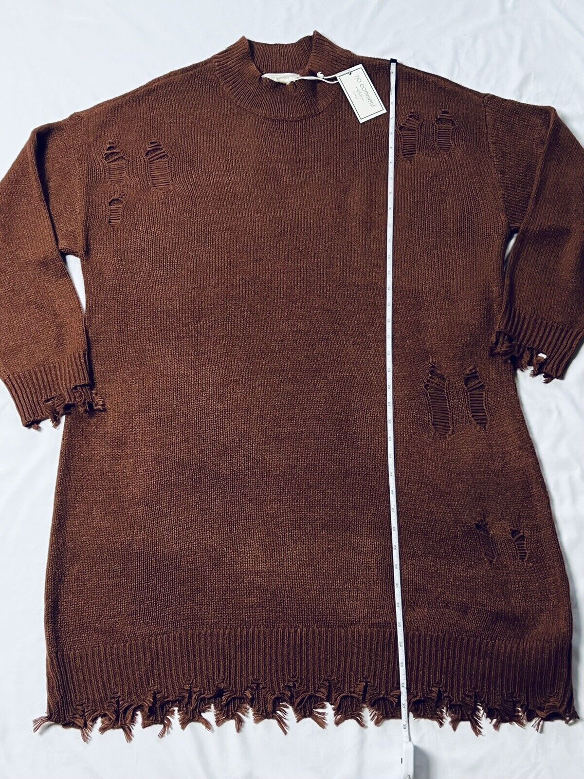 No Comment Women’s Plus Sz 3x Brown Sweater