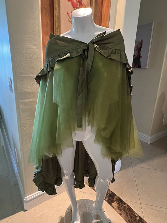 Belle Poque Women’s Cape Skirt Bustle Sz One Sizes Green