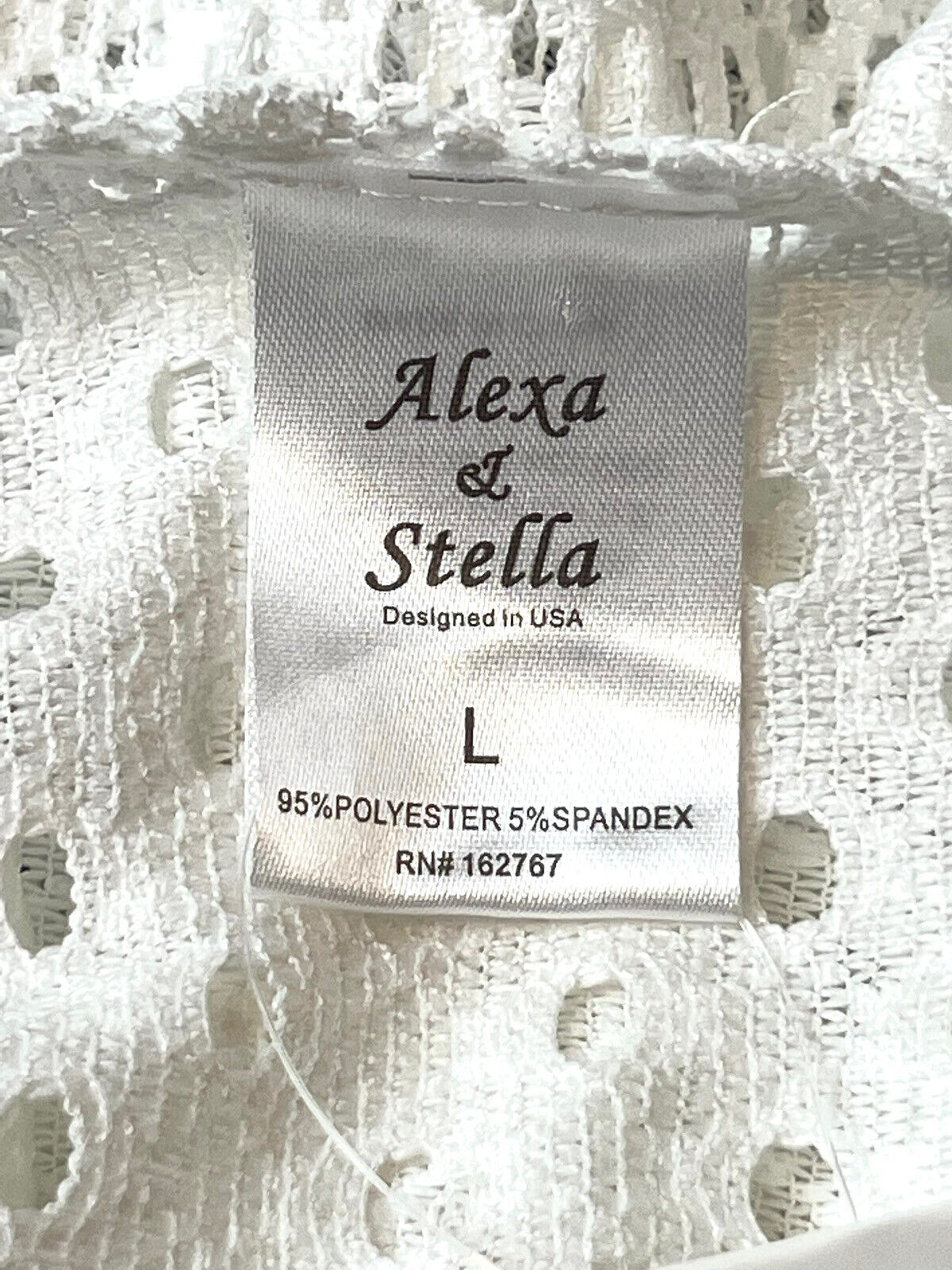 Alexa & Stella Mesh White Beach Pool Cover-up Womens Size L