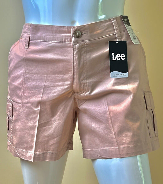 Women's Lee Midrise Cargo Shorts Regular Fit Rose mauve Sz 18