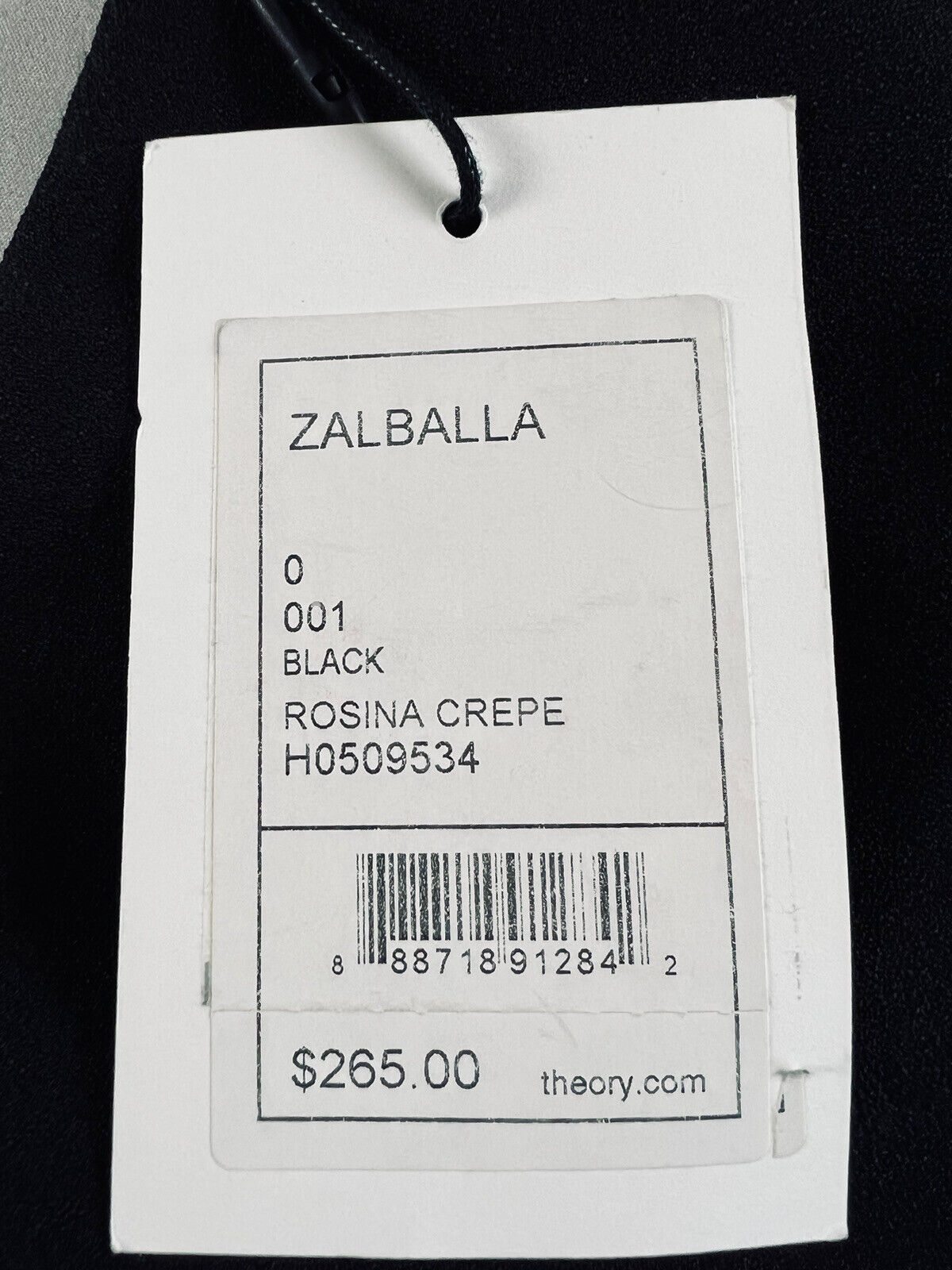 THEORY Black Zalballa Rosina Crepe Strapless Top Size 0 $265 MSRP