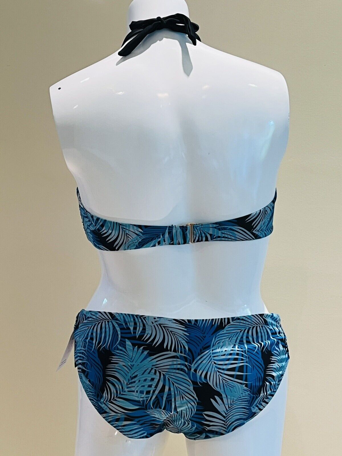 Time And True 2 Pc Bathing Suit Size XL Blue Palms Print Bikini