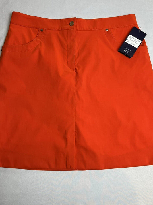 LOHLA SPORT Women’s Orange Tennis/golf Skirt Skort Size 8