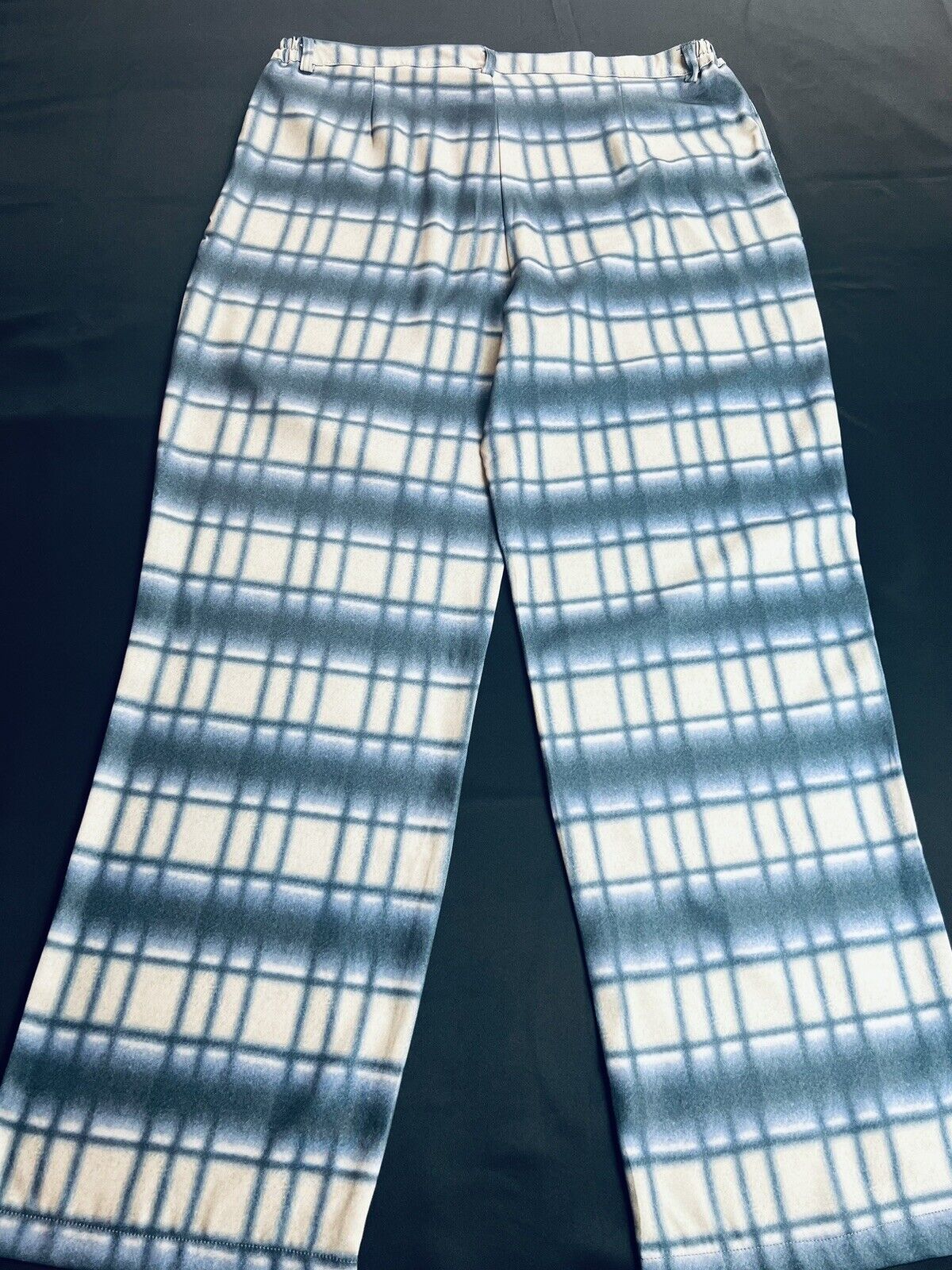 Women's Pants Sz XL Pull-On Polyester Plaid Blue