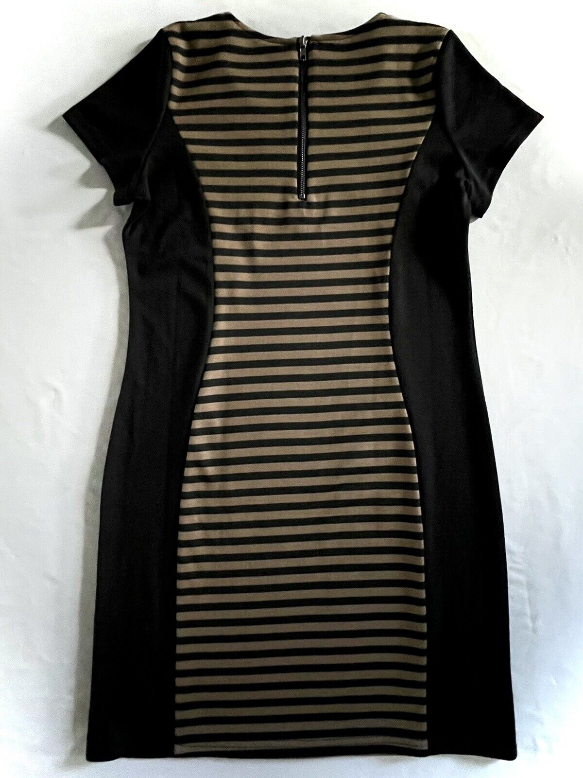 Neesha Women’s Dress Brown Black Stripes Sz L