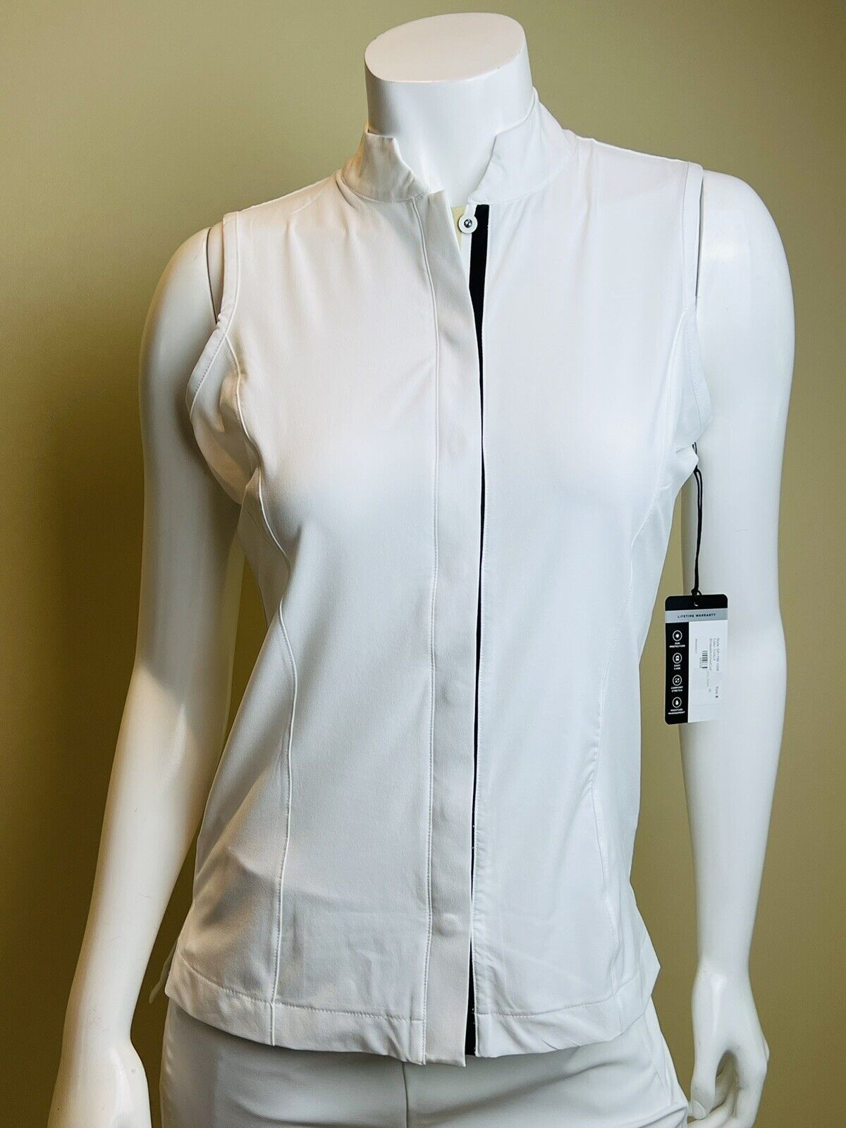 Tail Women's Golf Shirt White Short Sleeve Size L