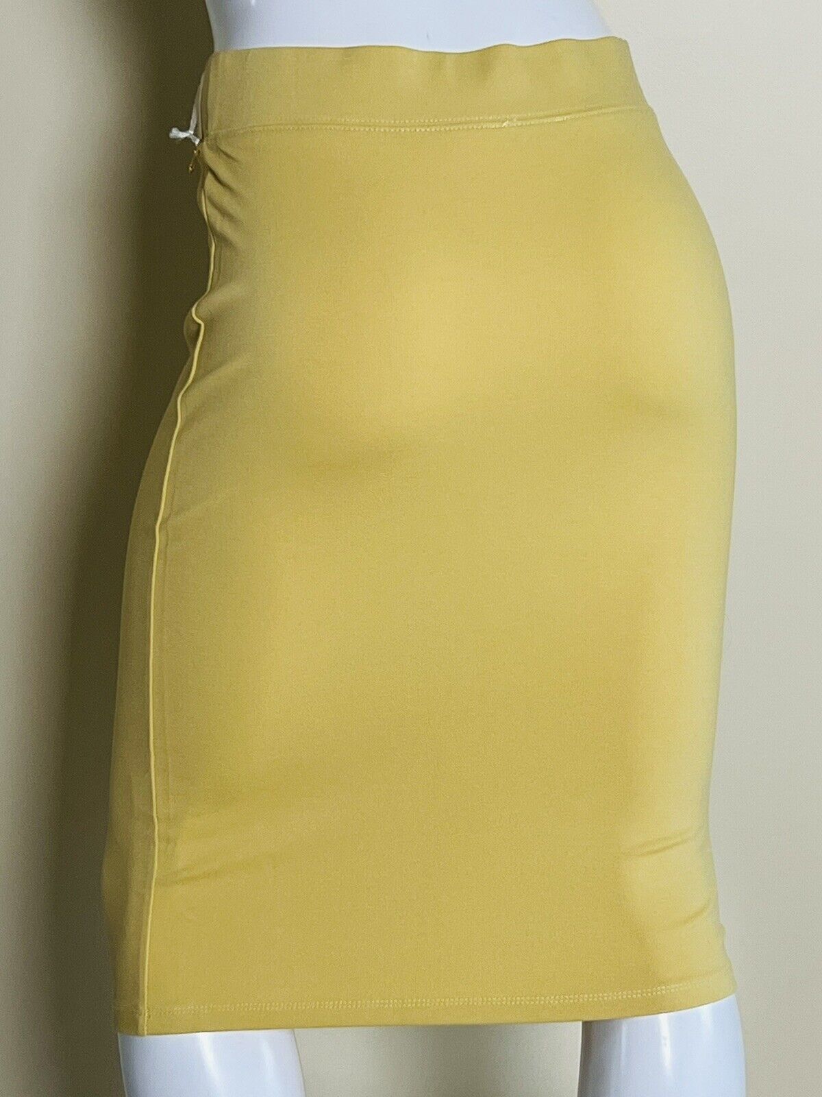 Iris Pencil Skirt Mustard Yellow Stretch Sz L