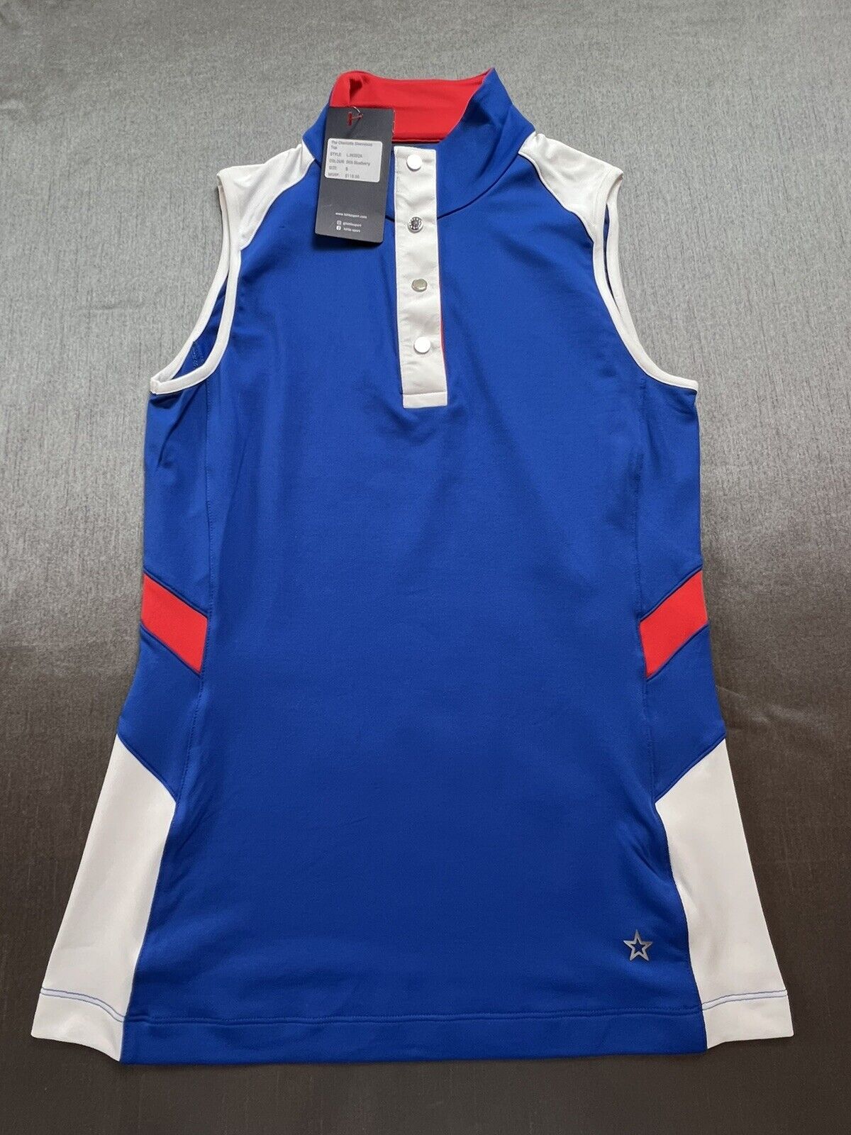 Lohla Sport Blue Sleeveless Shirt Golf tennis top Sz S