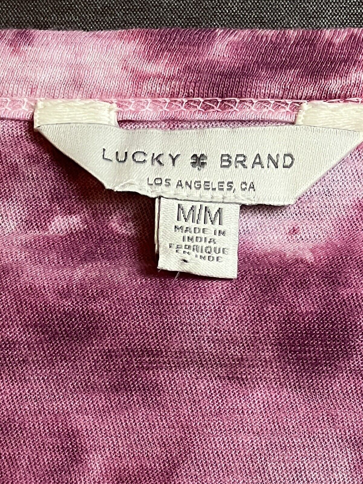 Lucky Brand Women’s Size M T-Shirt Magenta Pink Tie Dye Top