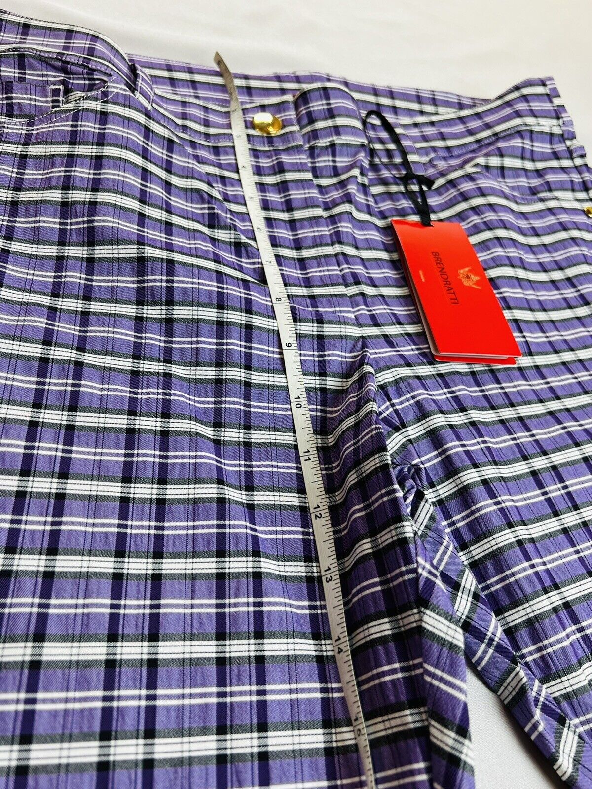 Allie Burke Women's Golf,Tennis Plaid Pants Sz XL 48 Purple $235 MSRP