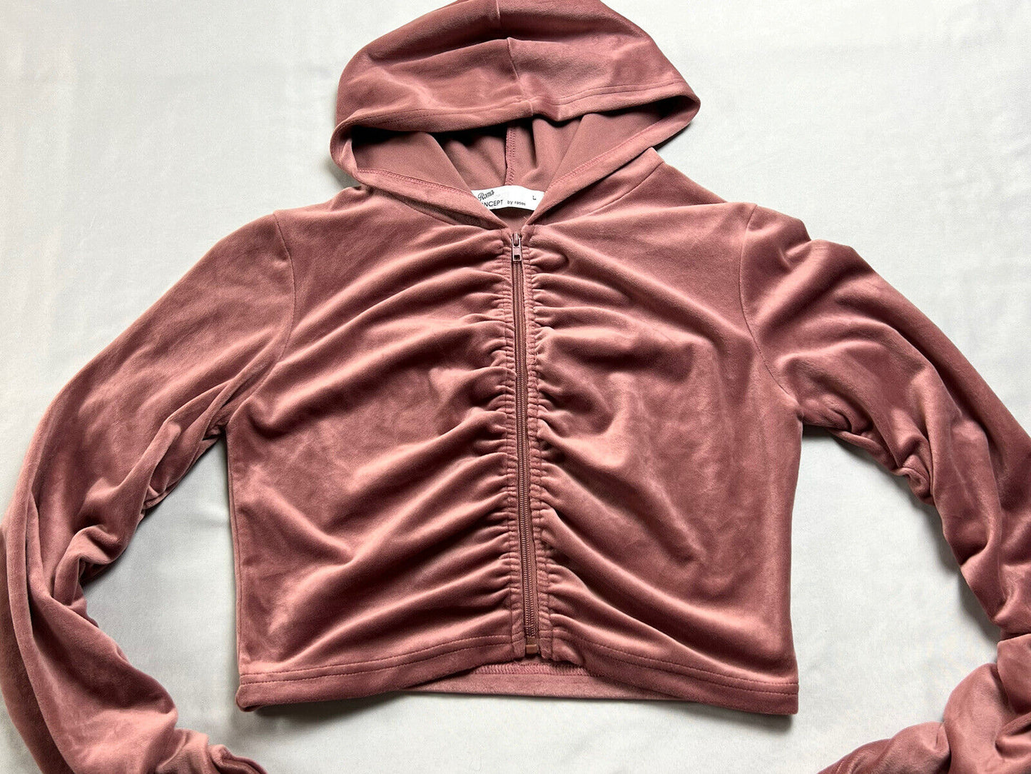 Roma Concept Women’s Hoodie Sweater Sz L Mauve Pink