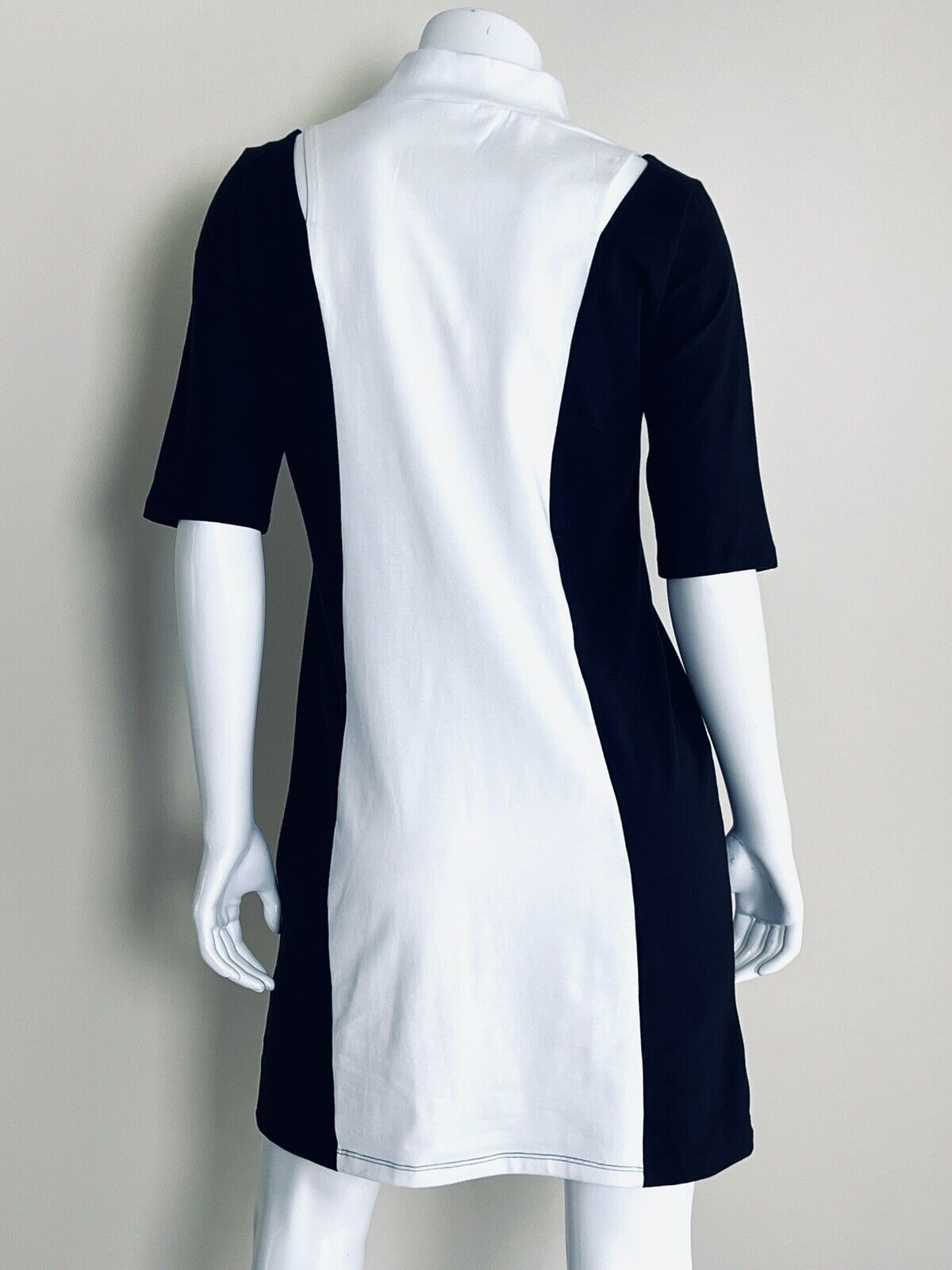 DKNY Dress Women’s Sz M Black White 1/4 Zip Mock Neck (5)