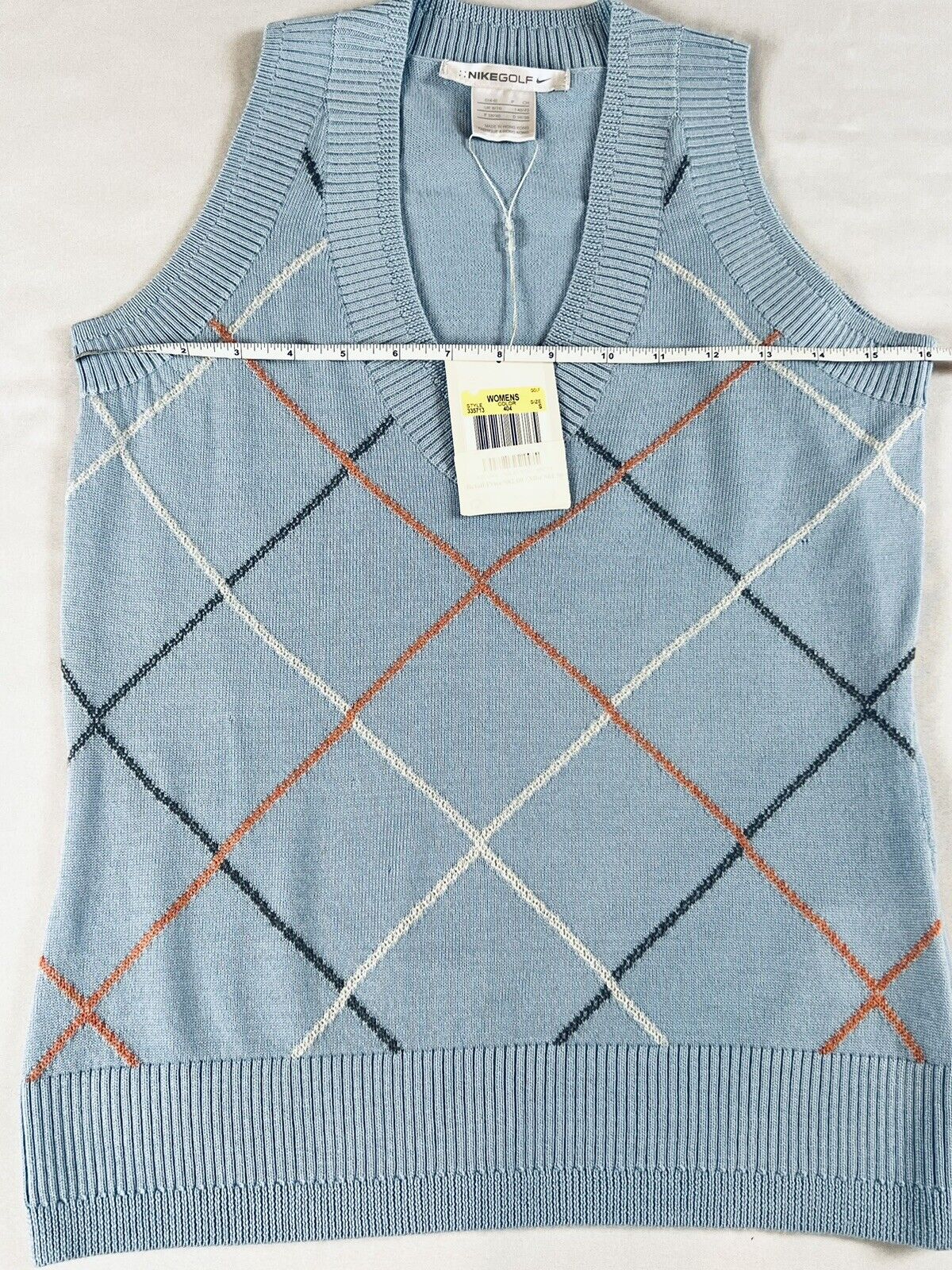 NIKEGOLF Women's Golf Plaid Vest Sz S Blue